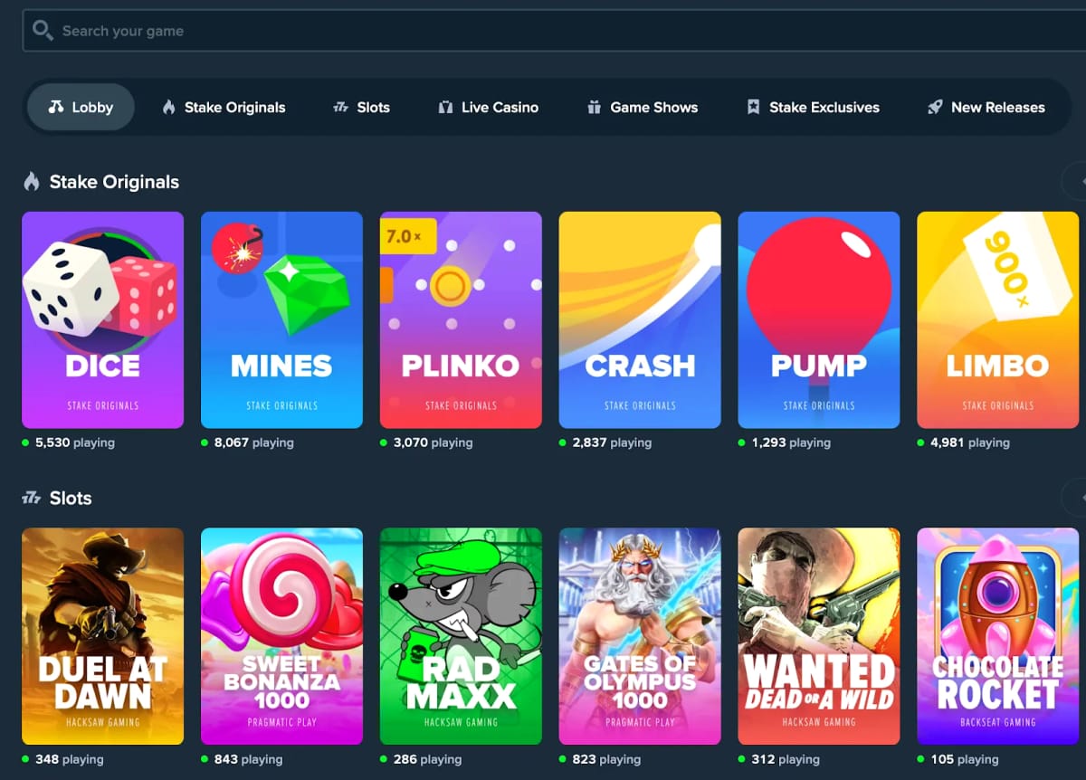 Fornitori giochi MyStake Casino